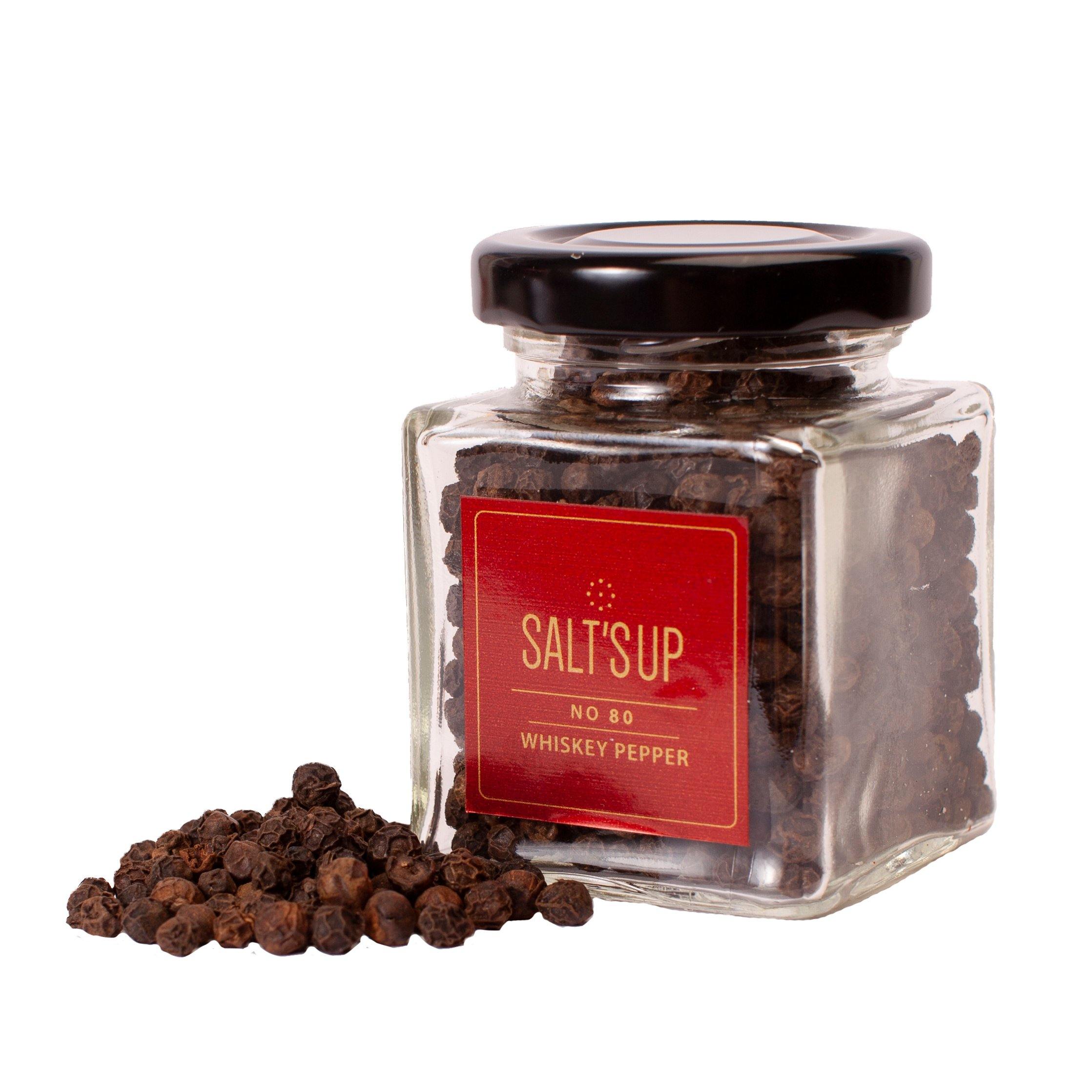 Whiskey Pepper ecopack featuring a blend of spices and whiskey flavor, ideal for gourmet cooking.