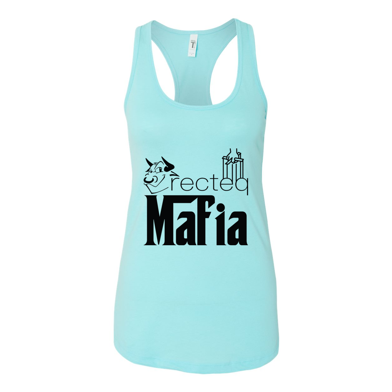 Women's Racerback Tank Mafia 1 in various colors, showcasing its stylish design and comfortable fit.