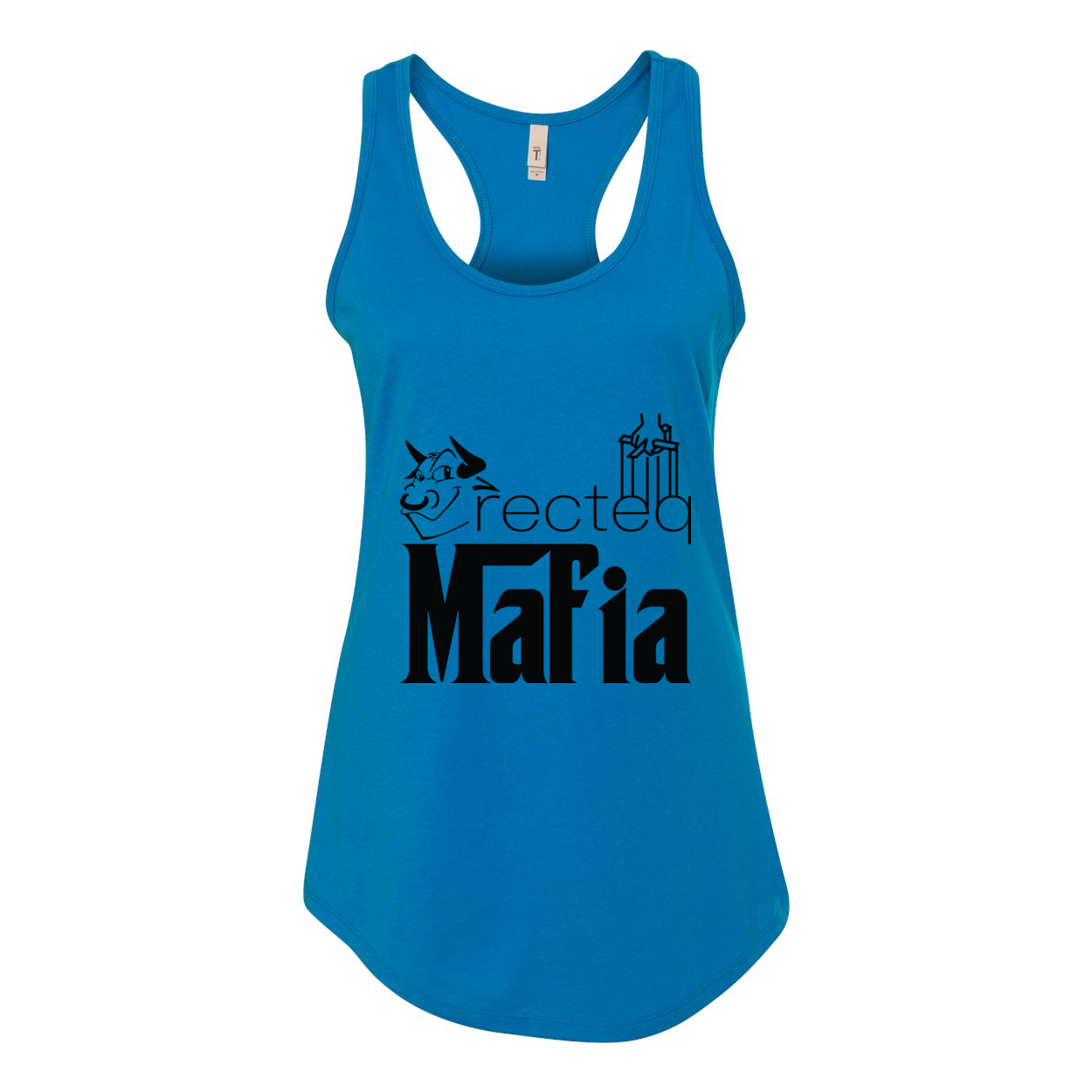 Women's Racerback Tank Mafia 1 in various colors, showcasing its stylish design and comfortable fit.