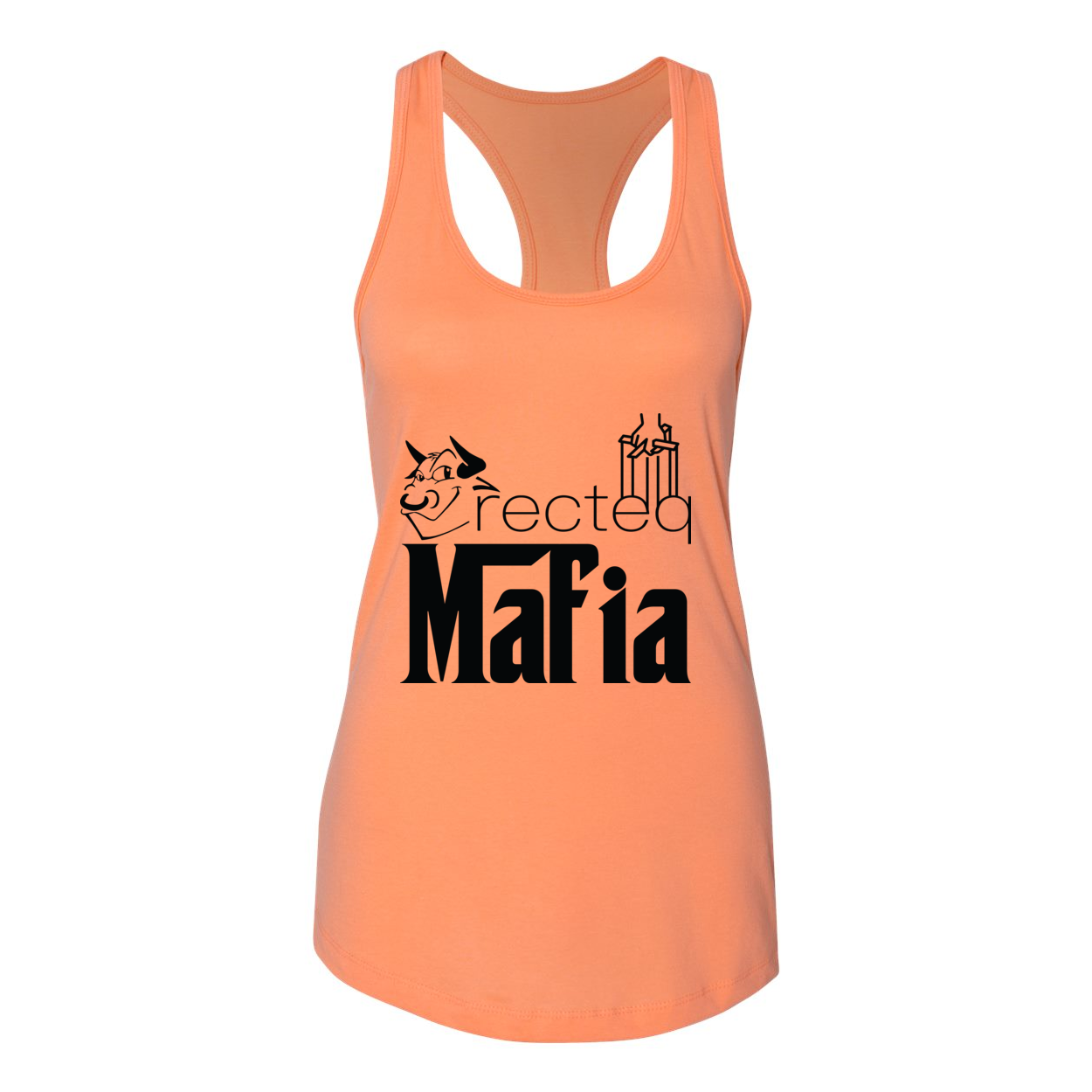 Women's Racerback Tank Mafia 1 in various colors, showcasing its stylish design and comfortable fit.