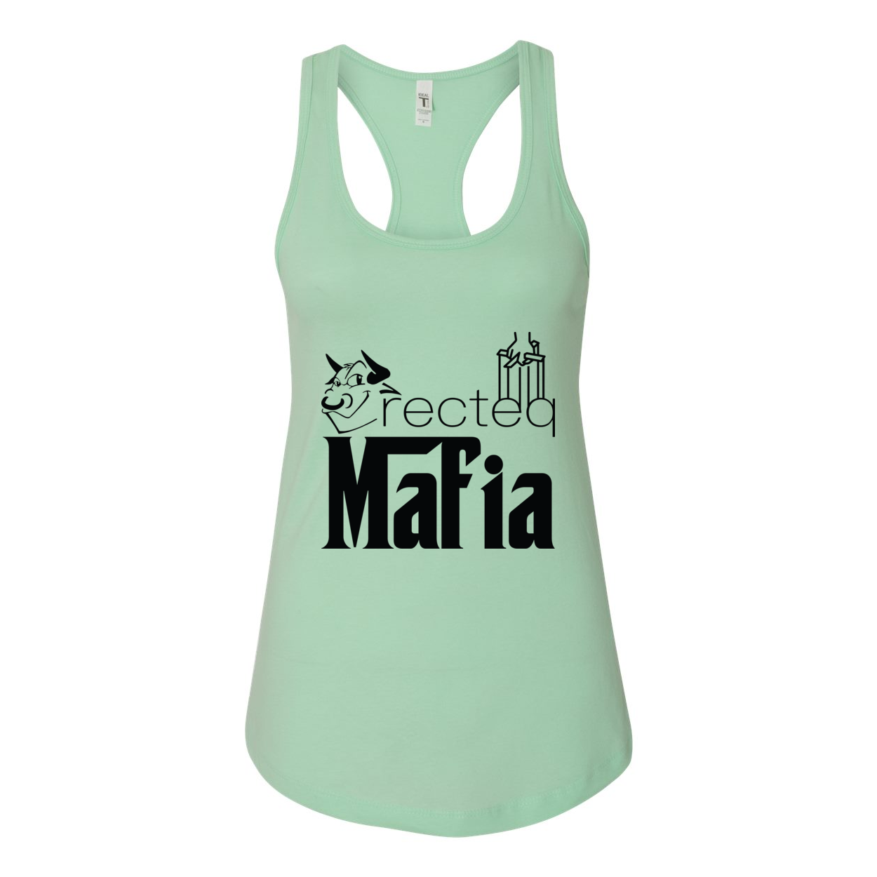 Women's Racerback Tank Mafia 1 in various colors, showcasing its stylish design and comfortable fit.