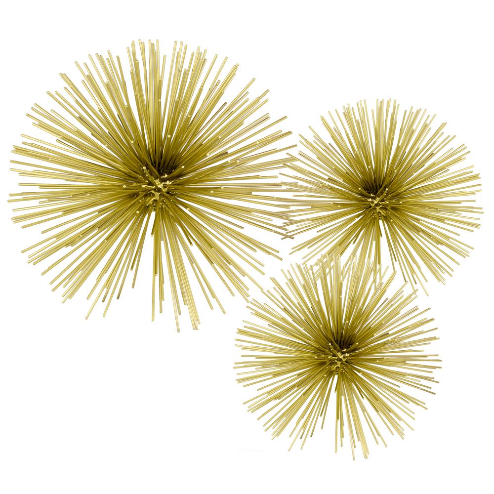 10-inch antique gold finish large urchin sphere, showcasing intricate design and elegant finish, perfect for home decor.