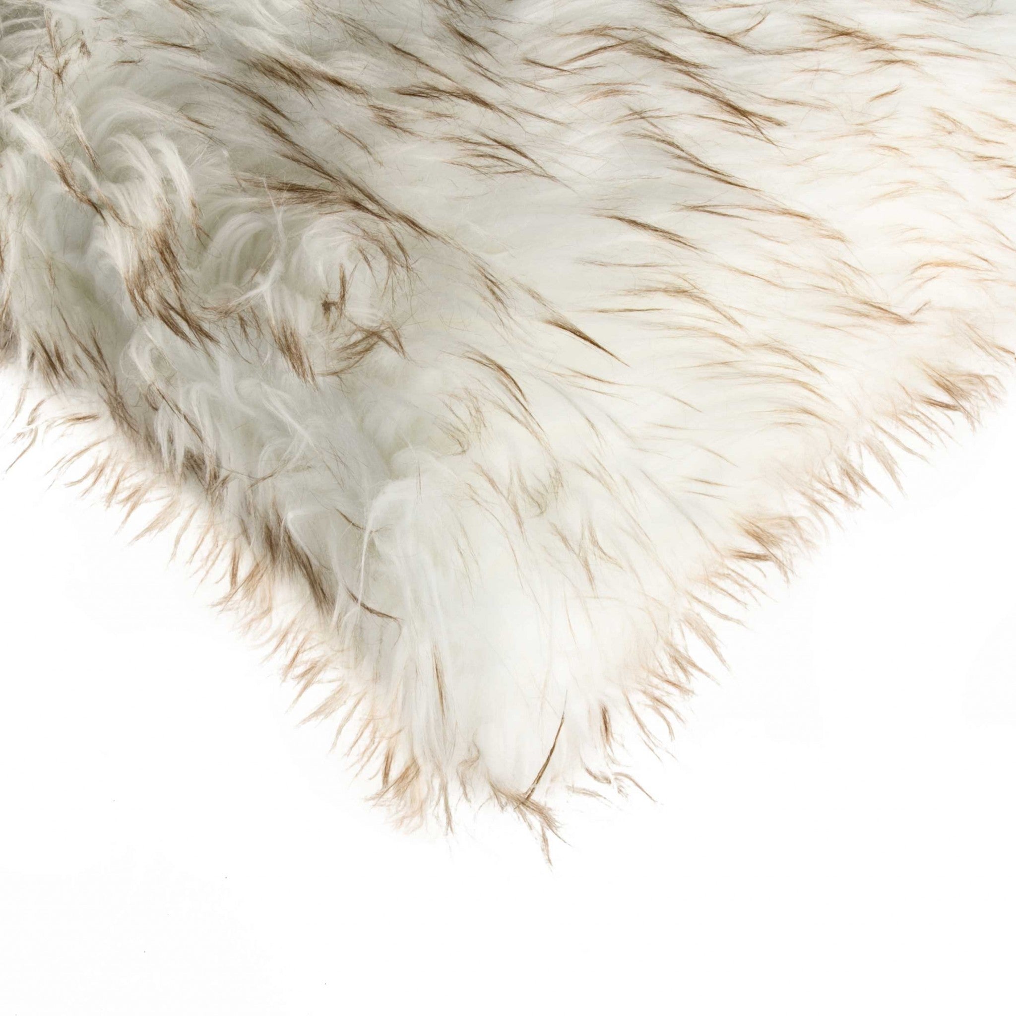 Two luxurious gradient tan faux fur pillows, measuring 12x20 inches, showcasing a plush texture and elegant design, perfect for home decor.