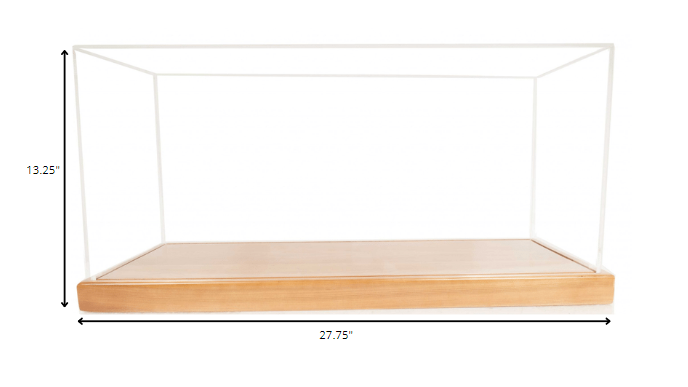 Elegant hardwood display case with plexiglass panels showcasing a midsize speedboat, perfect for collectors.