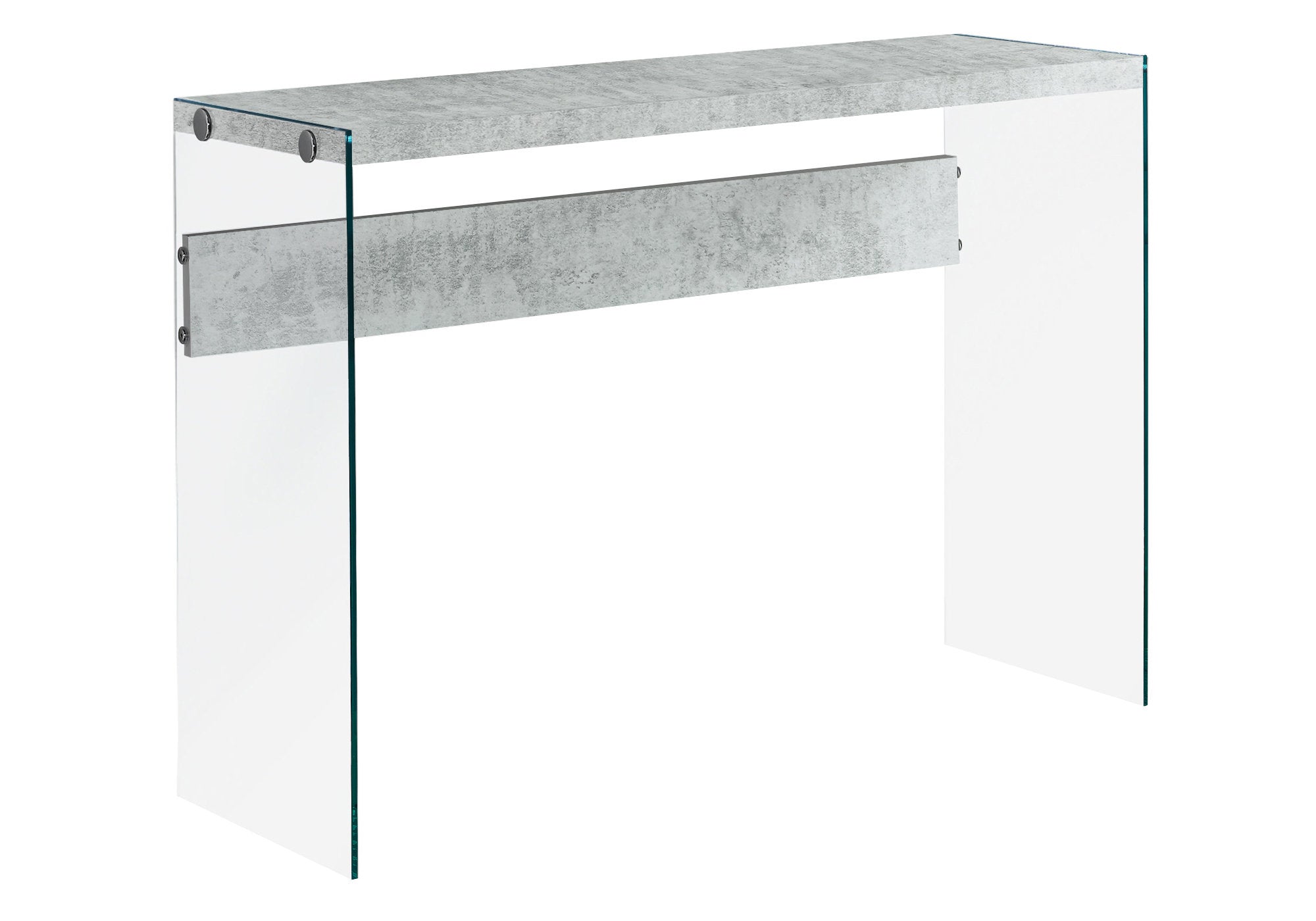 Elegant dark taupe accent table with clear tempered glass top, showcasing a stylish design suitable for any room.