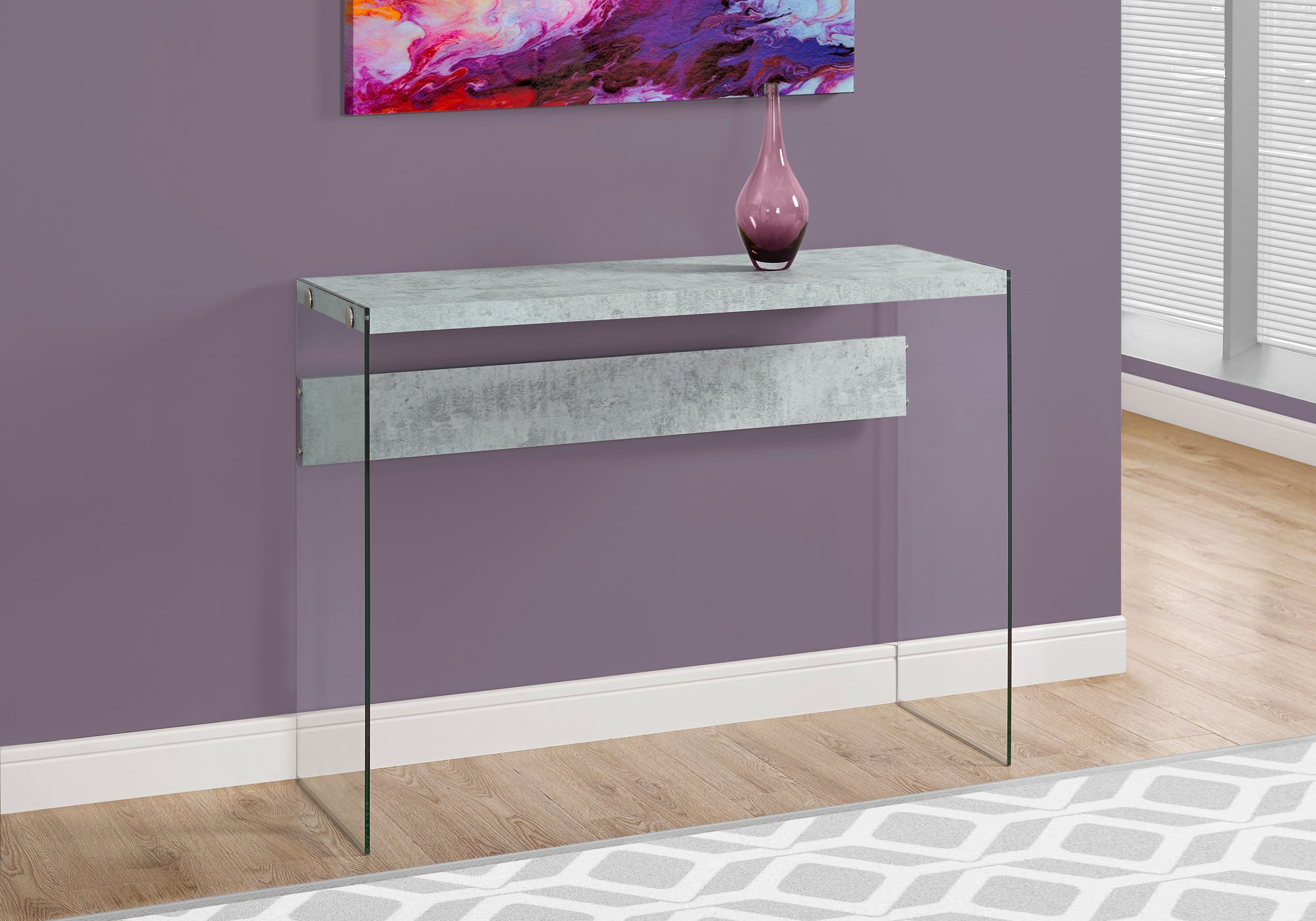 Elegant dark taupe accent table with clear tempered glass top, showcasing a stylish design suitable for any room.