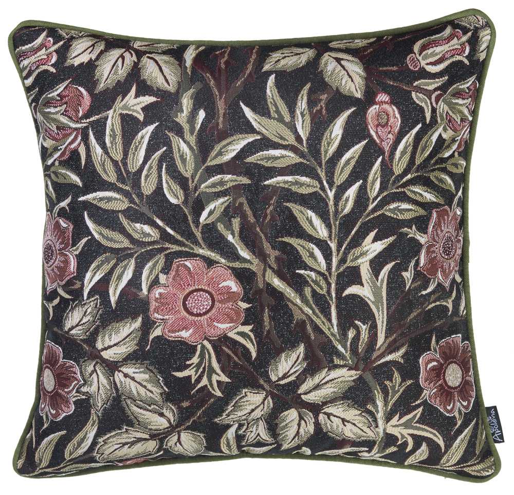 17x17 inches Jacquard Artistic Leaf Decorative Throw Pillow with vibrant colors and hidden zipper closure, showcasing a luxurious leaf design.