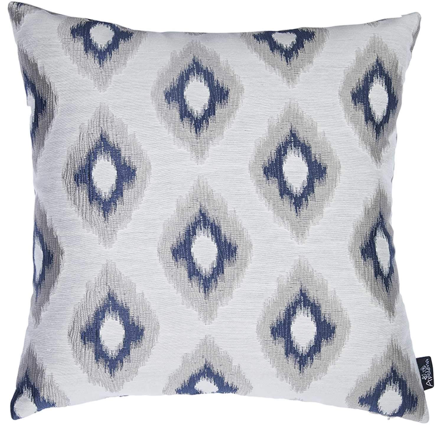 A luxurious 17x17 inches jacquard decorative throw pillow cover in vibrant colors, featuring a hidden zipper closure and elegant binding edges.