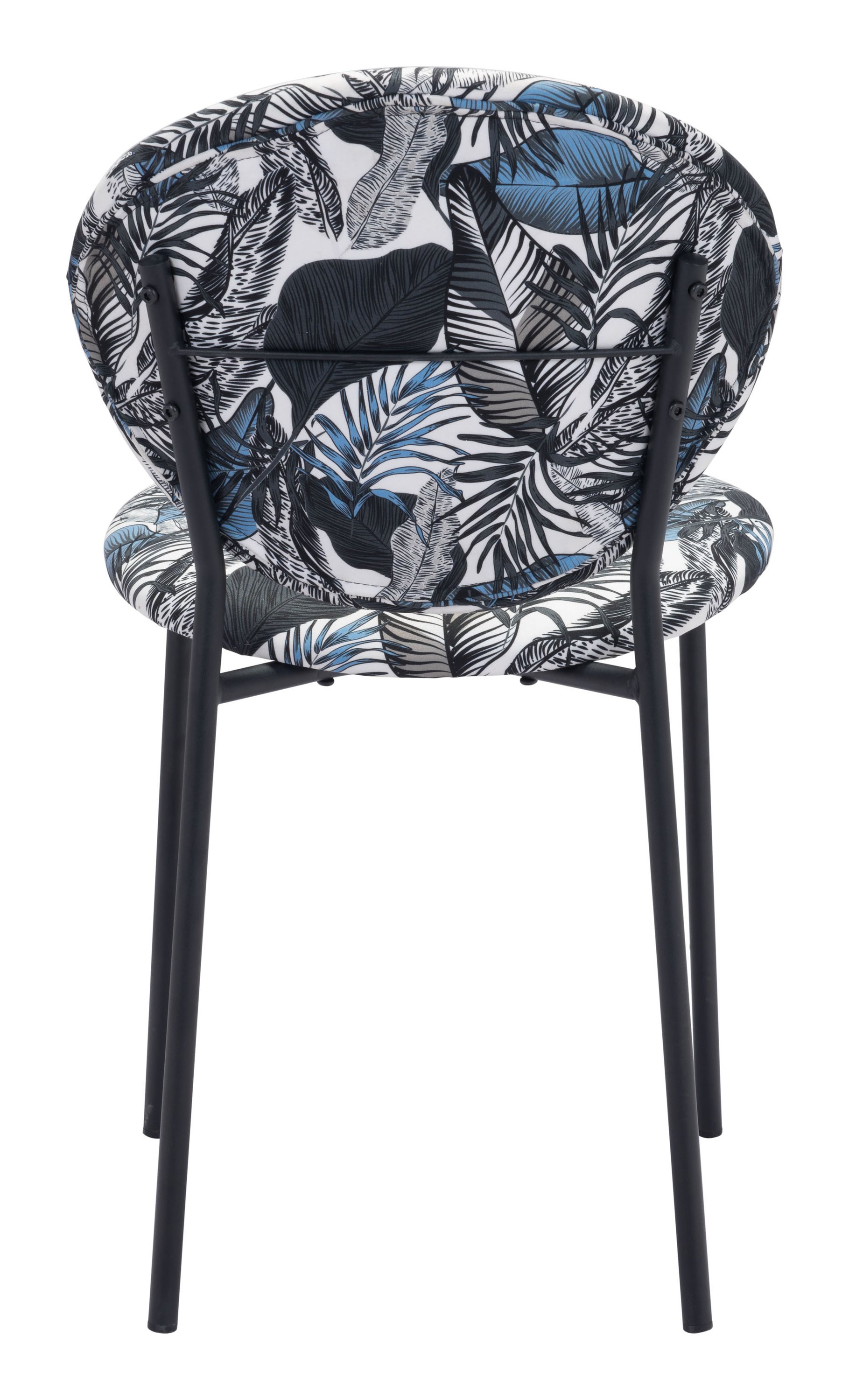 A stylish Leaf Multicolor & Black Chair featuring a leaf textured design, made from durable steel and plywood, perfect for dining areas.