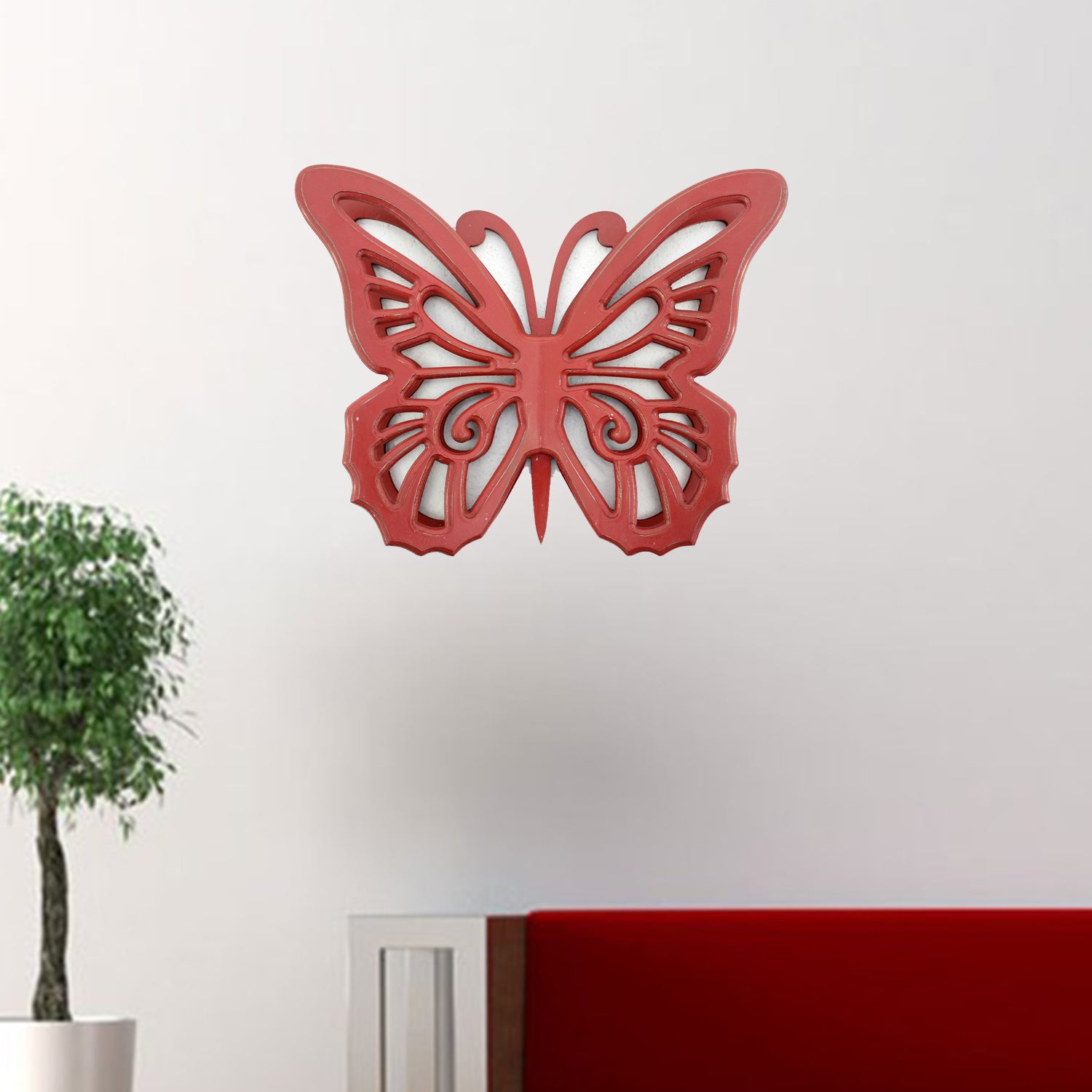 Gray rustic butterfly wooden wall decor, showcasing intricate design and elegant finish, perfect for enhancing indoor or outdoor spaces.