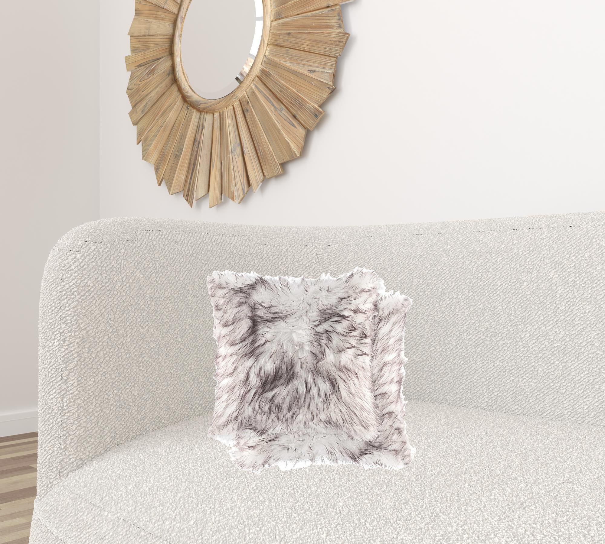 Two plush gradient chocolate faux pillows, 18x18 inches, showcasing a luxurious soft texture and stylish design.