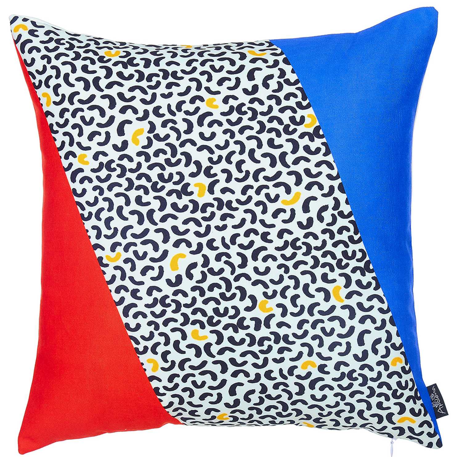 18x18 Memphis Square Printed Decorative Throw Pillow Cover showcasing vibrant patterns on luxurious brushed fabric with hidden zipper closure.