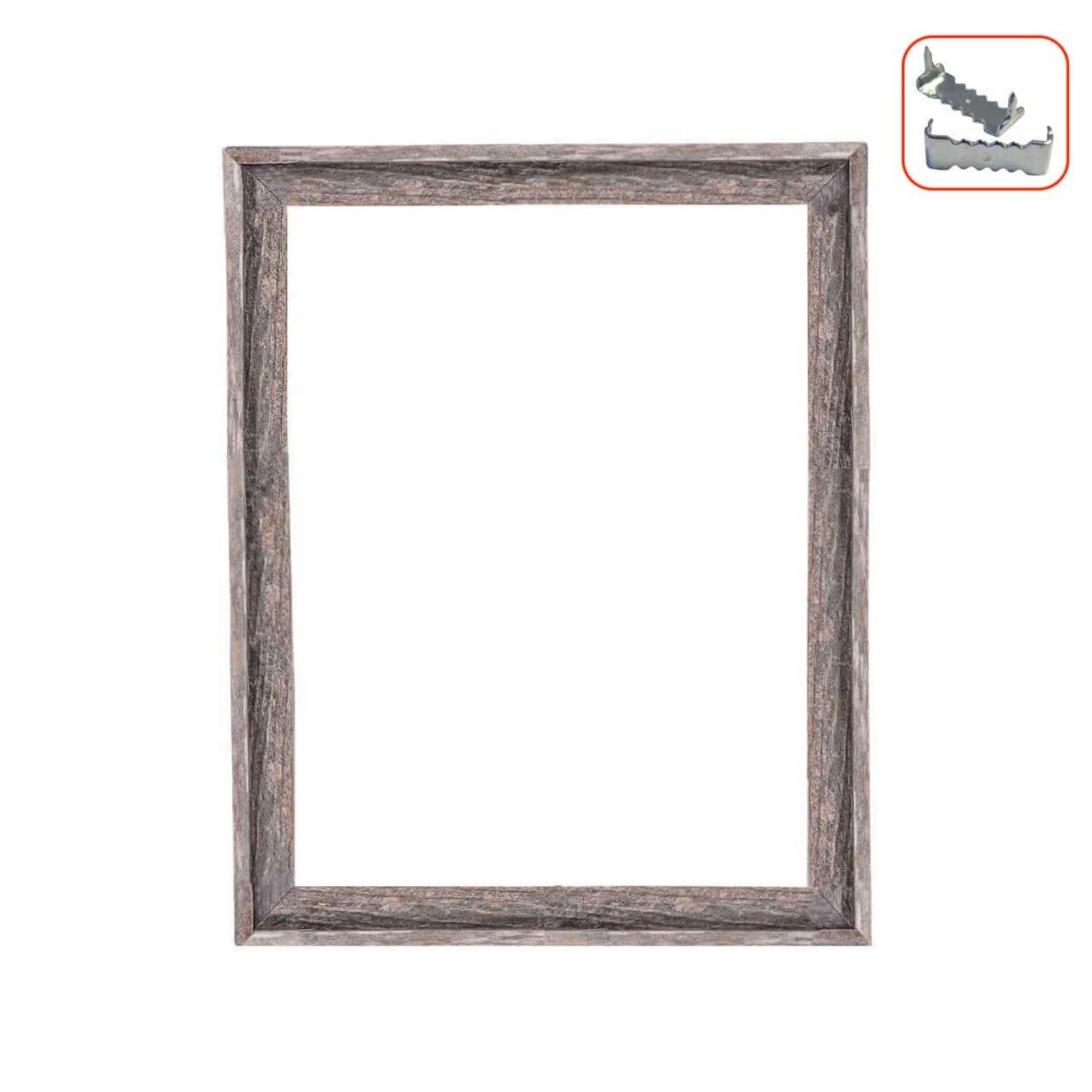 18x24 weathered grey picture frame made from reclaimed wood with sawtooth hangers, showcasing a rustic design perfect for home decor.