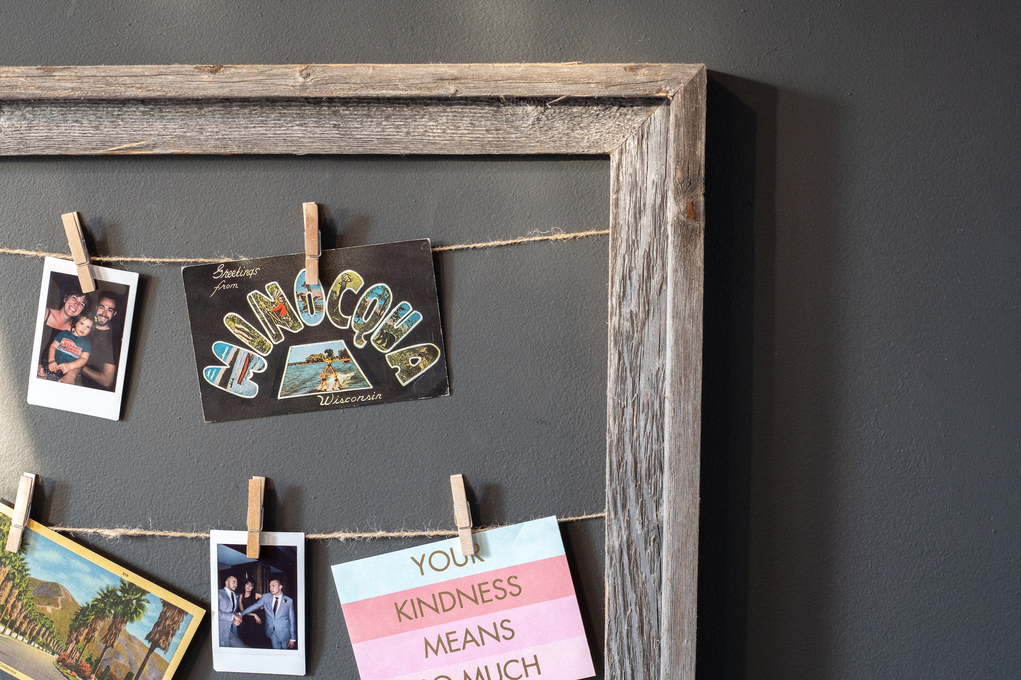 18x24 weathered grey picture frame made from reclaimed wood with sawtooth hangers, showcasing a rustic design perfect for home decor.