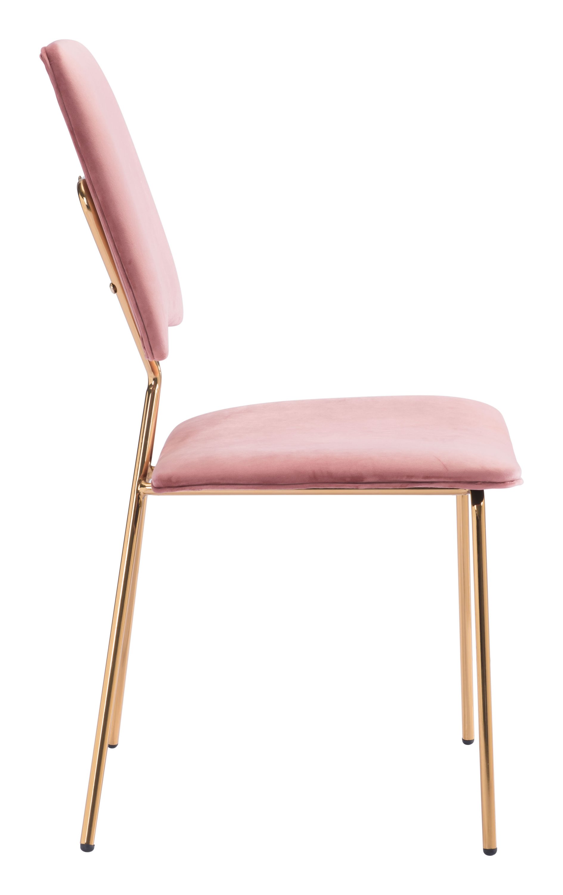 A stylish pink velvet chair with a gold frame, perfect for dining areas, showcasing luxurious design and vibrant color.