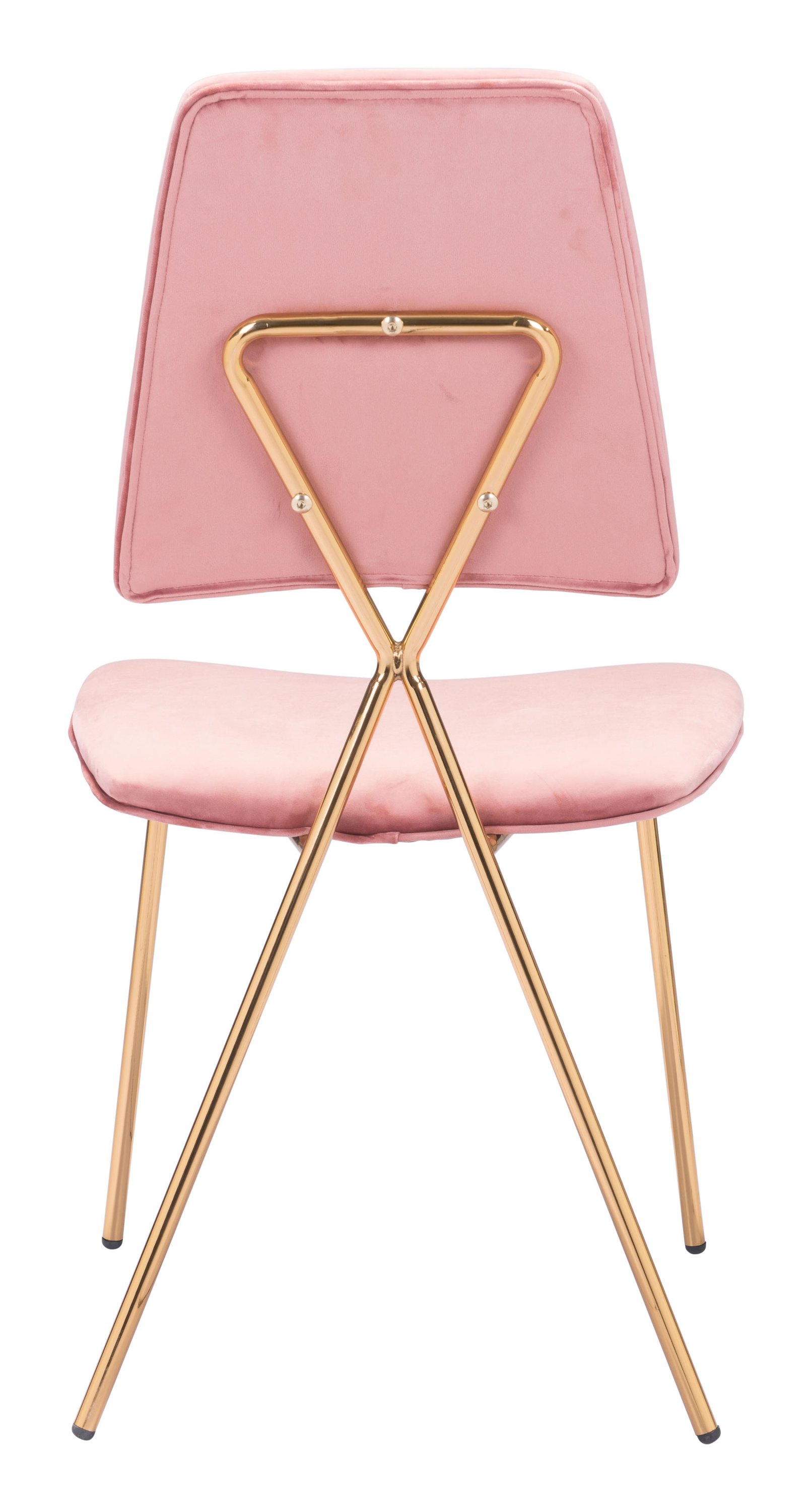 A stylish pink velvet chair with a gold frame, perfect for dining areas, showcasing luxurious design and vibrant color.