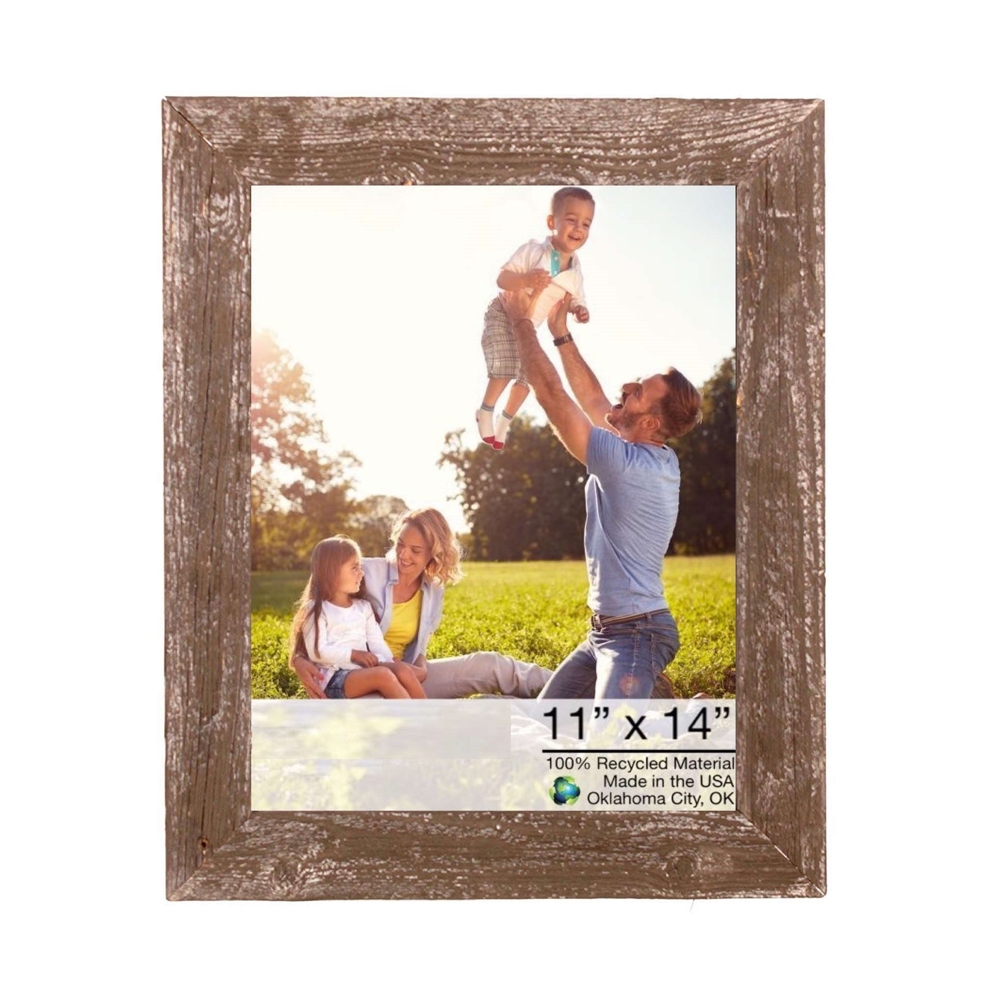 11x14 rustic espresso picture frame made from reclaimed wood with a plexiglass holder, showcasing a beautiful photo.