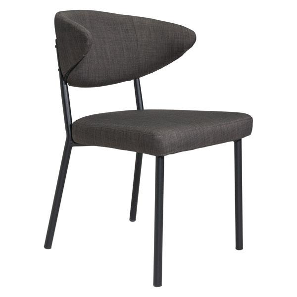 A stylish 22" Black Poly Dining Chair featuring a curved elliptical back and strong painted steel frame, perfect for modern interiors.