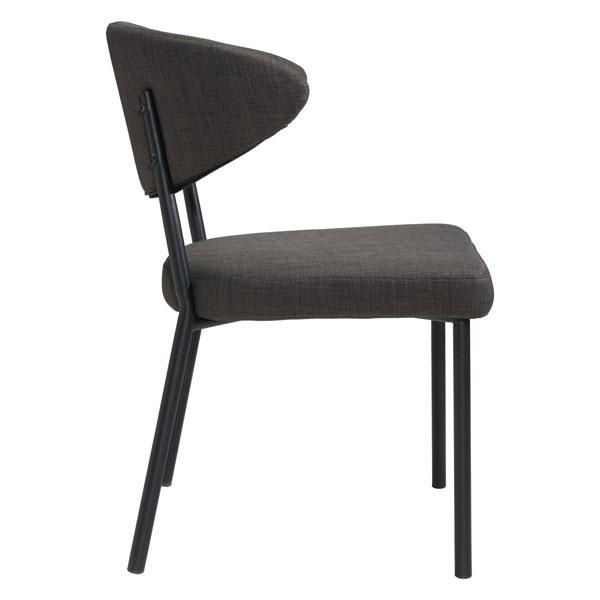 A stylish 22" Black Poly Dining Chair featuring a curved elliptical back and strong painted steel frame, perfect for modern interiors.