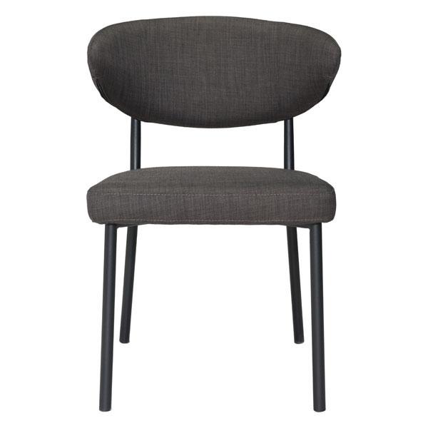 A stylish 22" Black Poly Dining Chair featuring a curved elliptical back and strong painted steel frame, perfect for modern interiors.