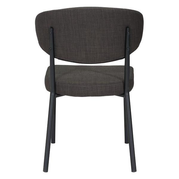 A stylish 22" Black Poly Dining Chair featuring a curved elliptical back and strong painted steel frame, perfect for modern interiors.