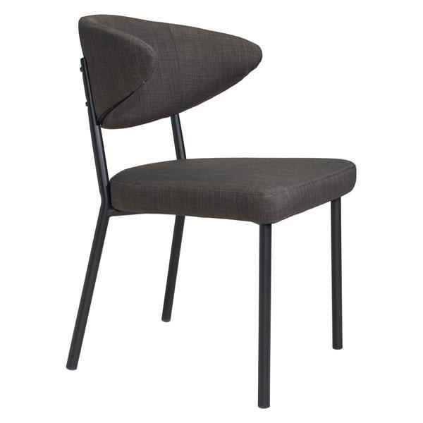 A stylish 22" Black Poly Dining Chair featuring a curved elliptical back and strong painted steel frame, perfect for modern interiors.