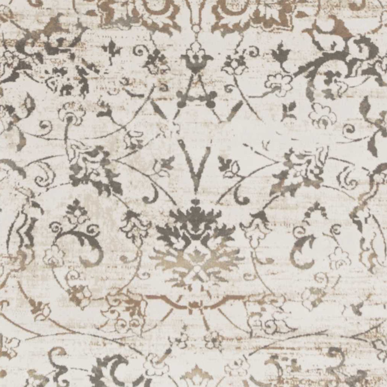 A beautiful 2' x 6' beige polypropylene area rug with metallic luster, perfect for enhancing home decor.