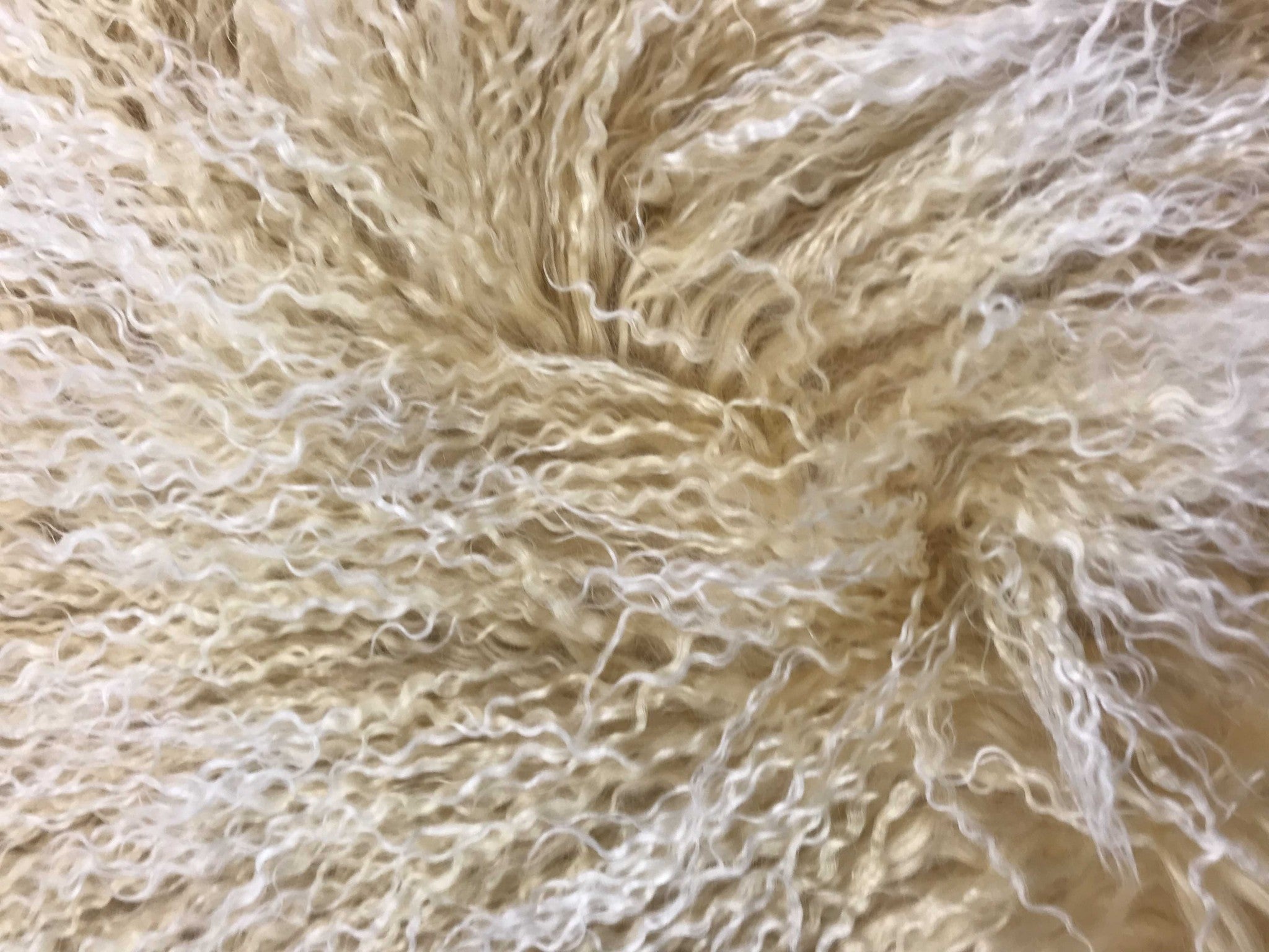 20-inch Gold Genuine Tibetan Lamb Fur Pillow with soft microsuede backing, showcasing luxurious texture and elegant design.