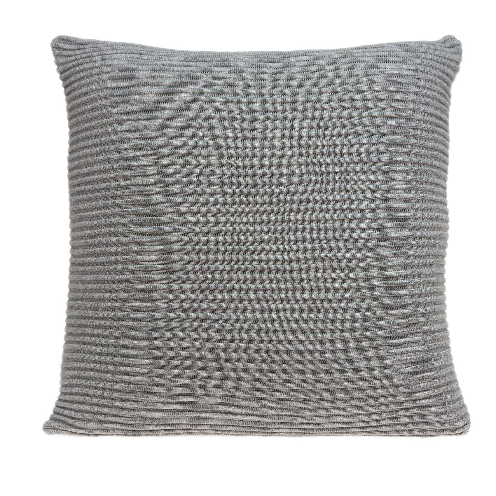 Elegant transitional gray pillow cover measuring 20x7x20 inches, made from 100% cotton, showcasing a soft and stylish design.