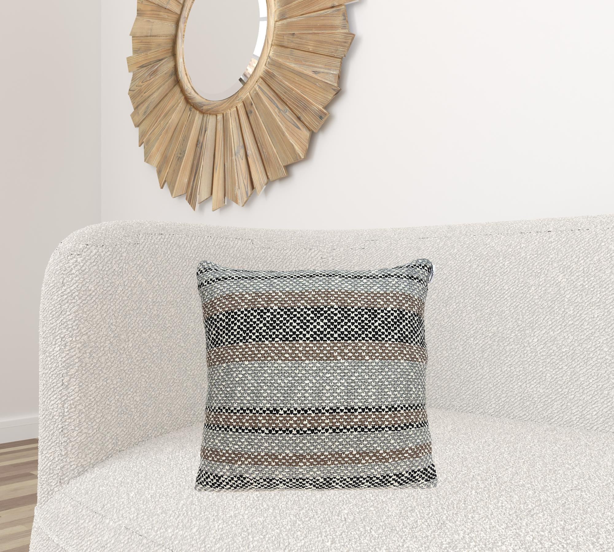 Elegant transitional tan accent pillow measuring 20x7x20 inches, crafted from 100% cotton, showcasing a soft and stylish design.