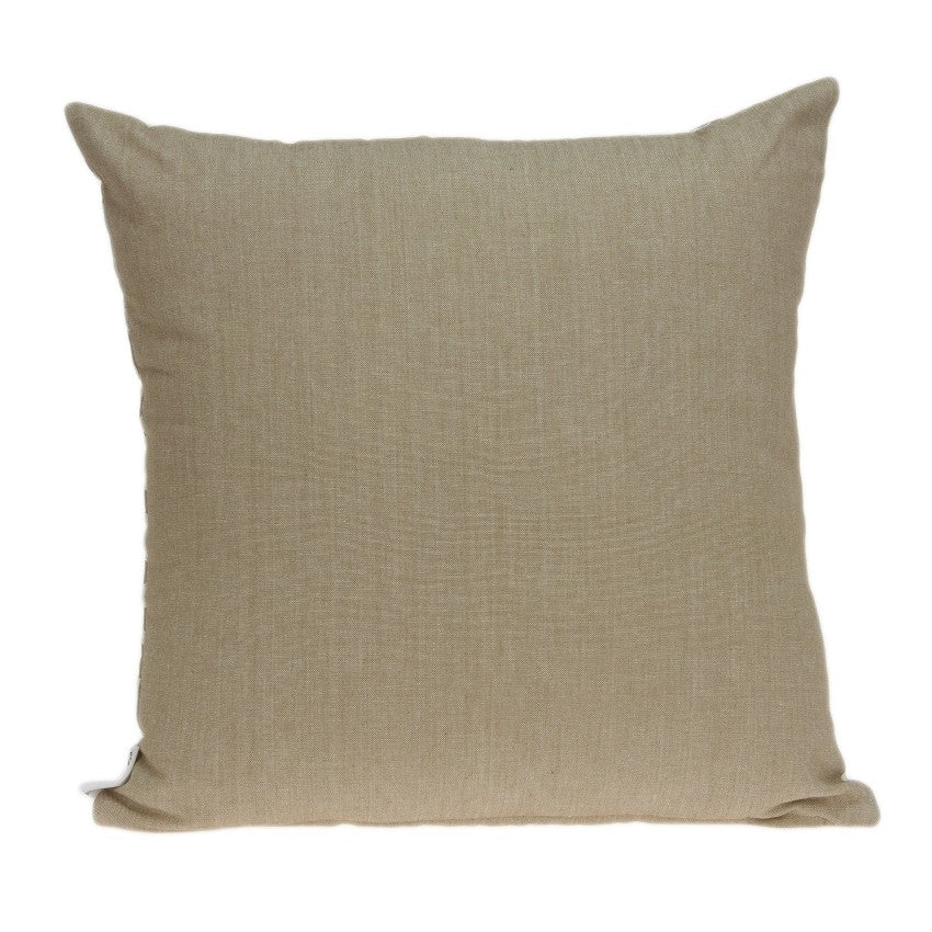 Transitional beige pillow cover measuring 20x7x20 inches, made from 100% cotton, showcasing a soft texture and elegant design.