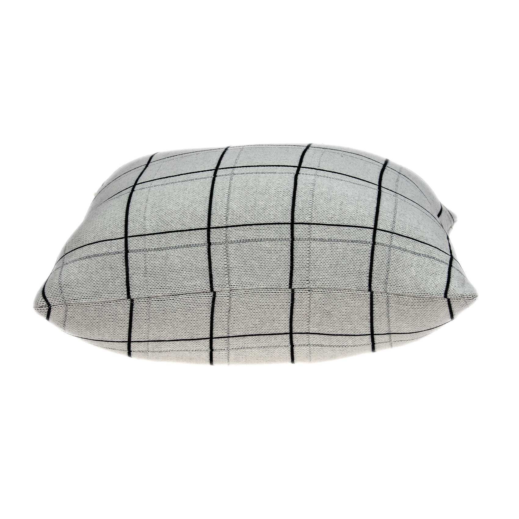 Transitional gray pillow cover measuring 20x7x20 inches, made from 100% cotton with a soft texture and elegant design.