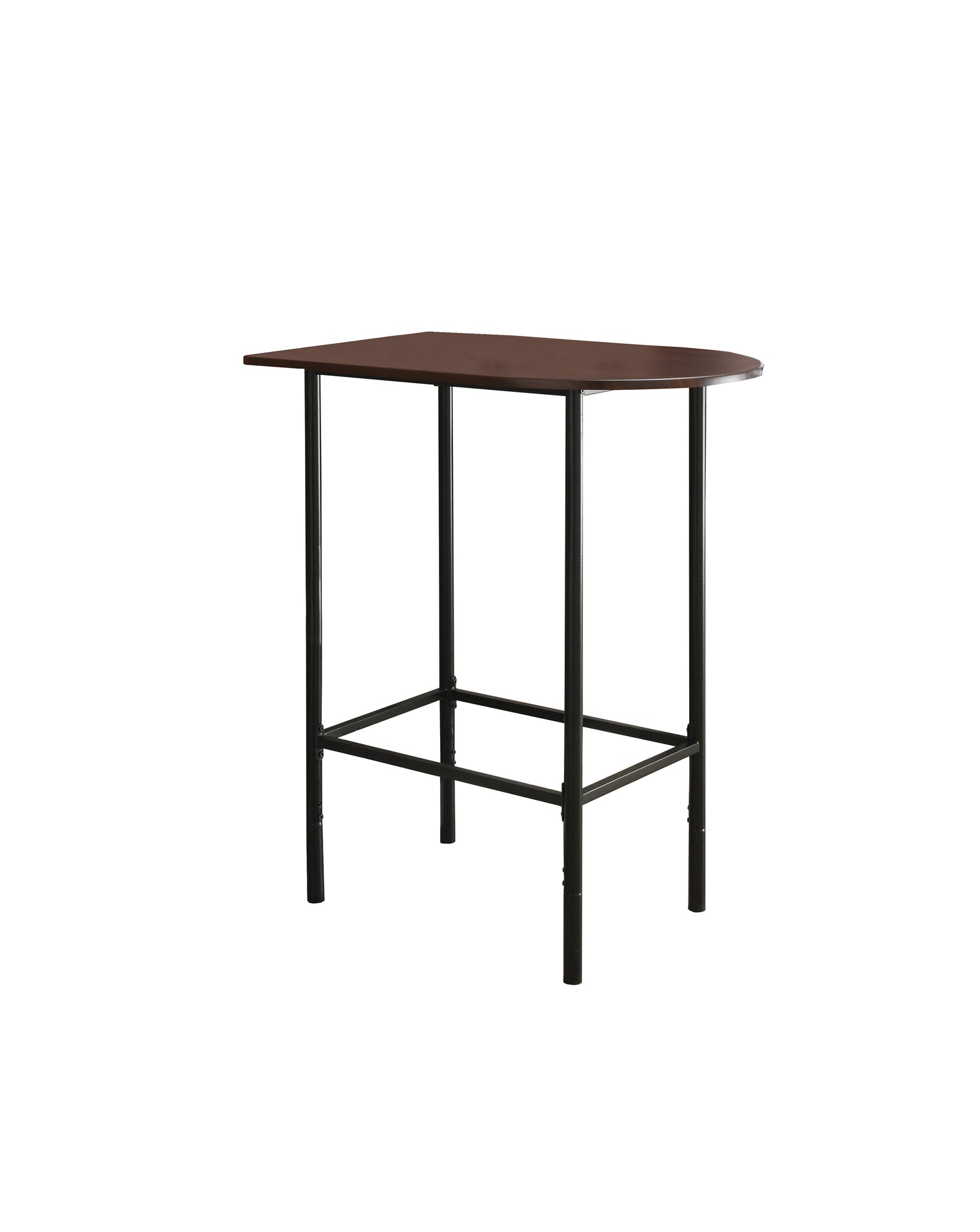 Cappuccino black MDF metal home bar table with sleek design and footrest, perfect for casual dining.