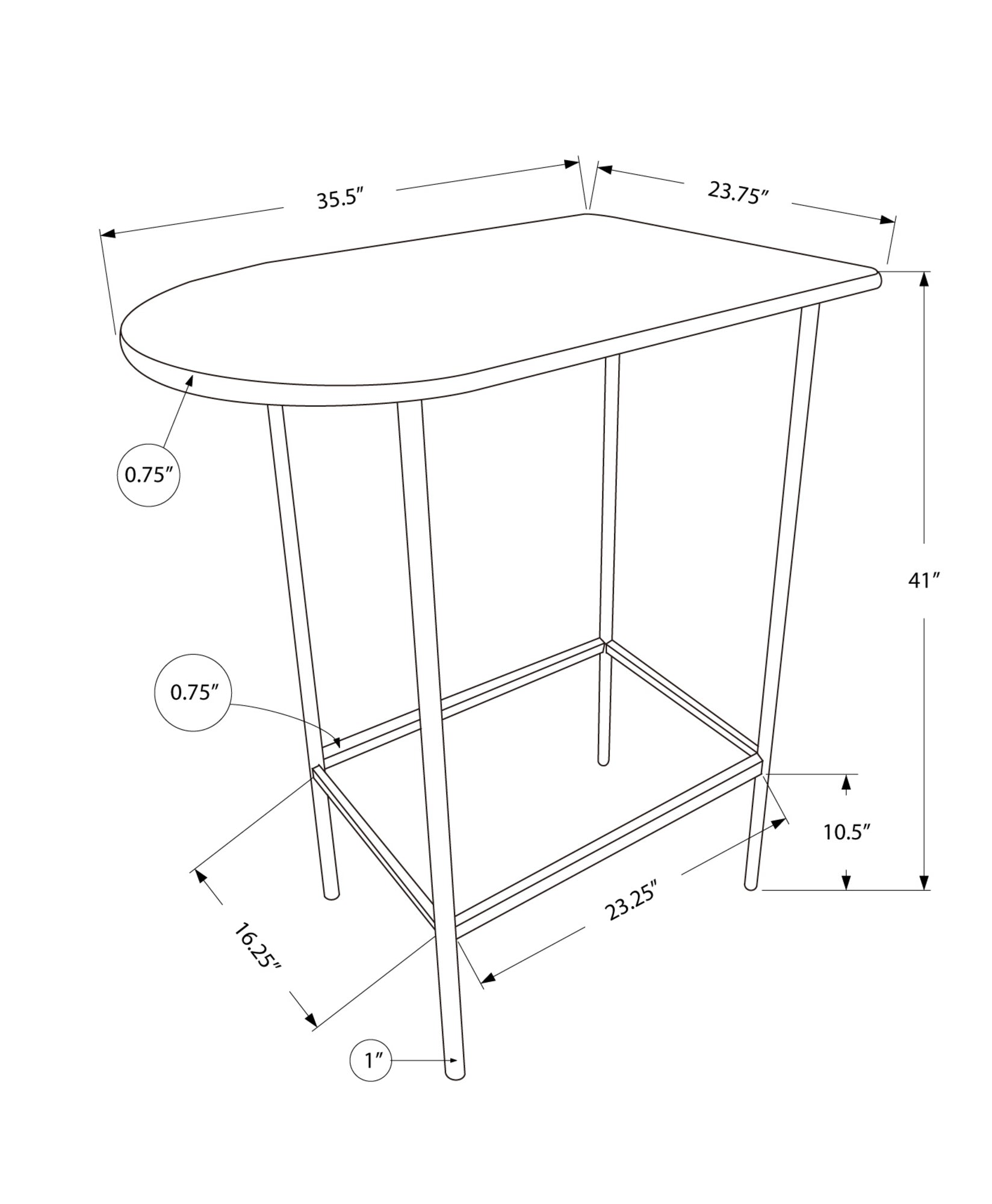 Cappuccino black MDF metal home bar table with sleek design and footrest, perfect for casual dining.