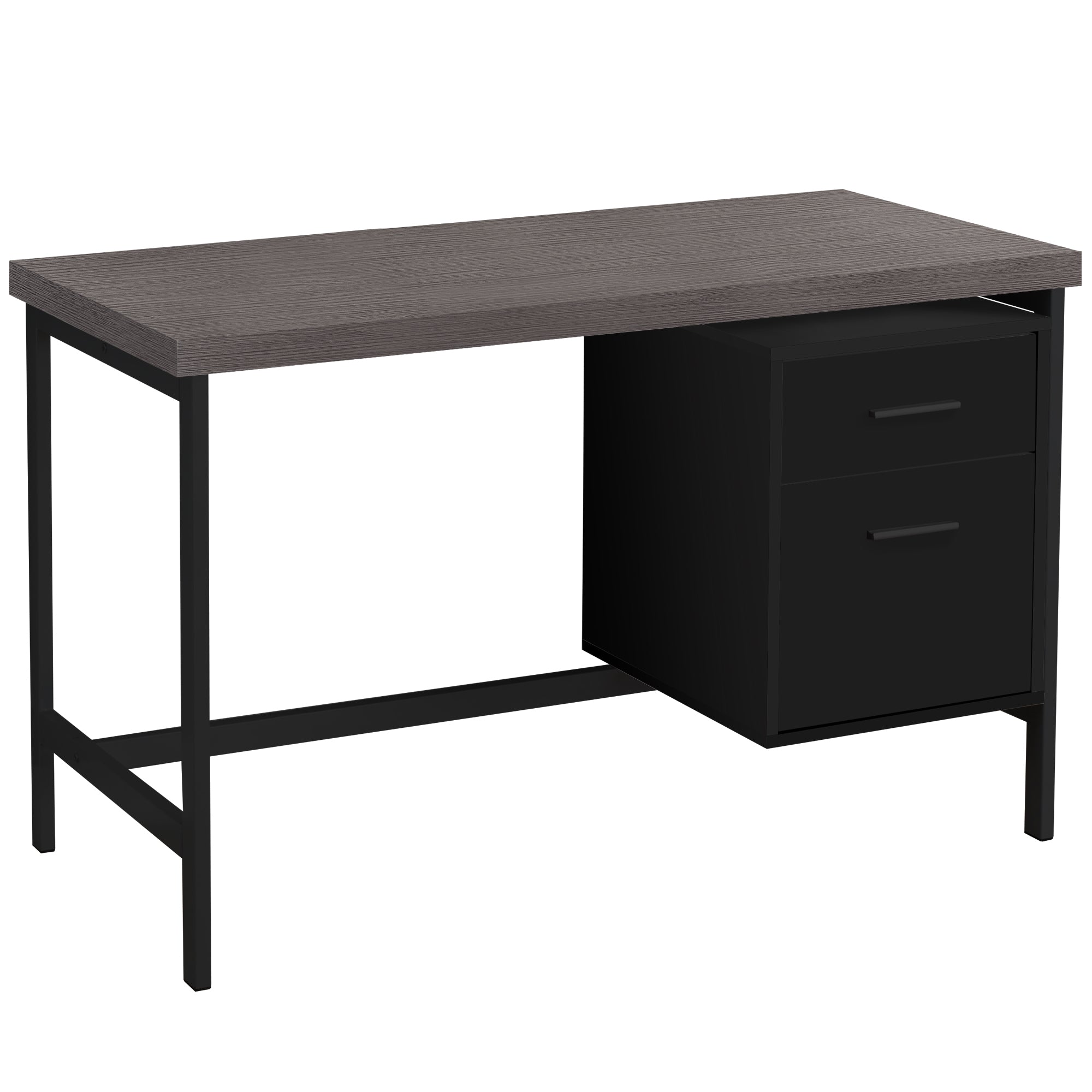 Dark Taupe Silver Particle Computer Desk with two drawers and a modern design, perfect for home office use.