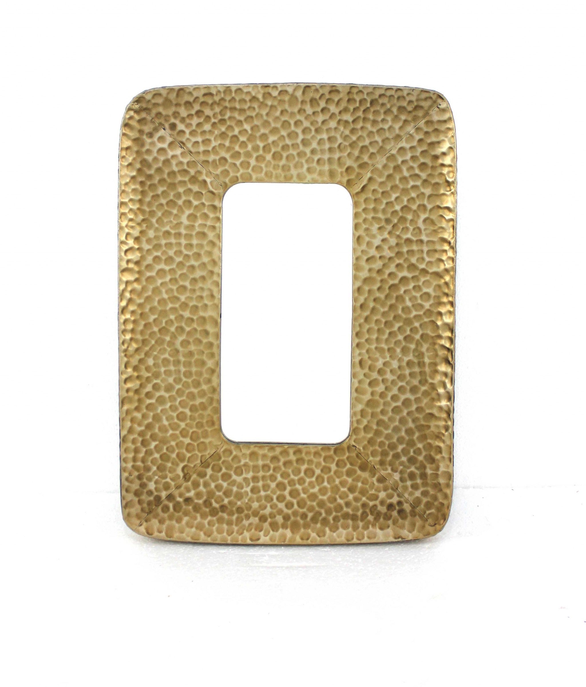 Gold Coastal Style Cobbly Cosmetic Mirror with a unique cobbly frame, elegantly designed for home decor.