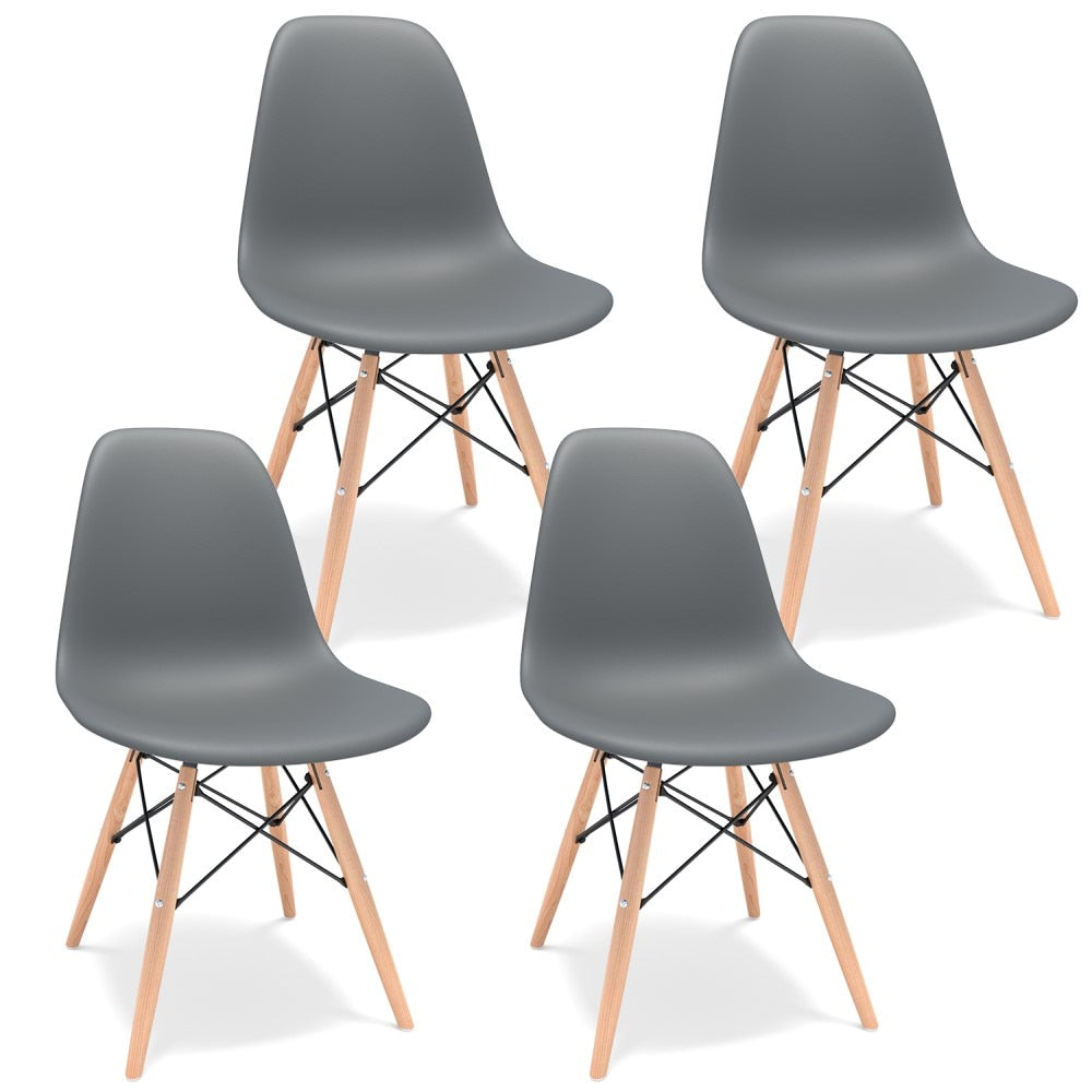 Set of 4 2882Home™ Mid-Century Modern Dining Chairs with a sleek design and solid color, perfect for dining rooms and modern interiors.