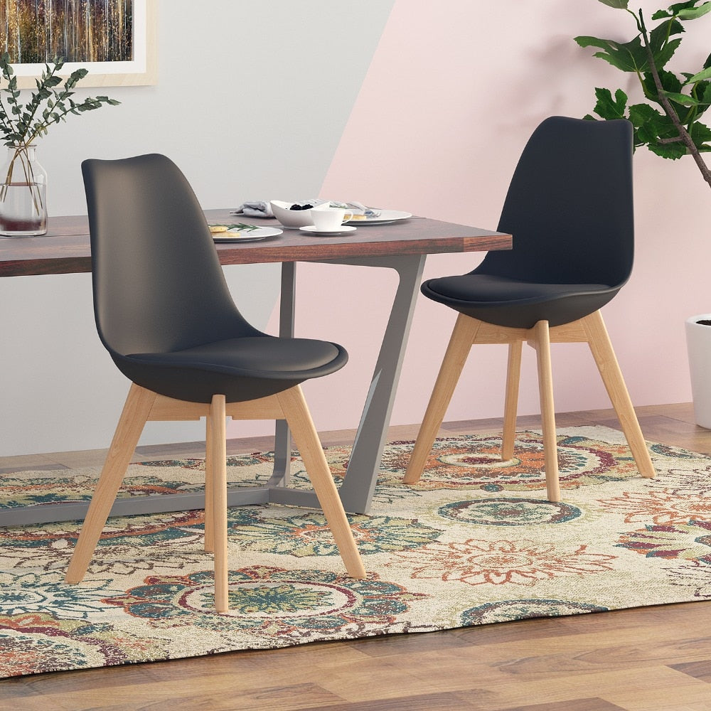 Set of 4 2882Home™ Mid-Century Modern Dining Chairs with a sleek design and solid color, perfect for dining rooms and modern interiors.