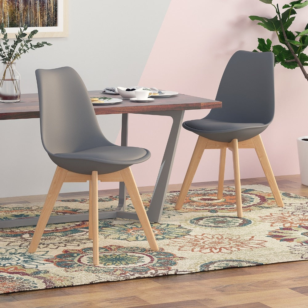 Set of 4 2882Home™ Mid-Century Modern Dining Chairs with a sleek design and solid color, perfect for dining rooms and modern interiors.