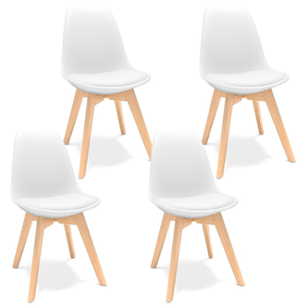 Set of 4 2882Home™ Mid-Century Modern Dining Chairs with a sleek design and solid color, perfect for dining rooms and modern interiors.