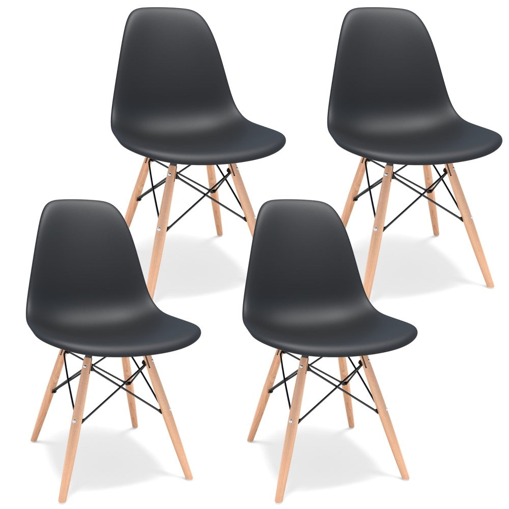 Set of 4 2882Home™ Mid-Century Modern Dining Chairs with a sleek design and solid color, perfect for dining rooms and modern interiors.