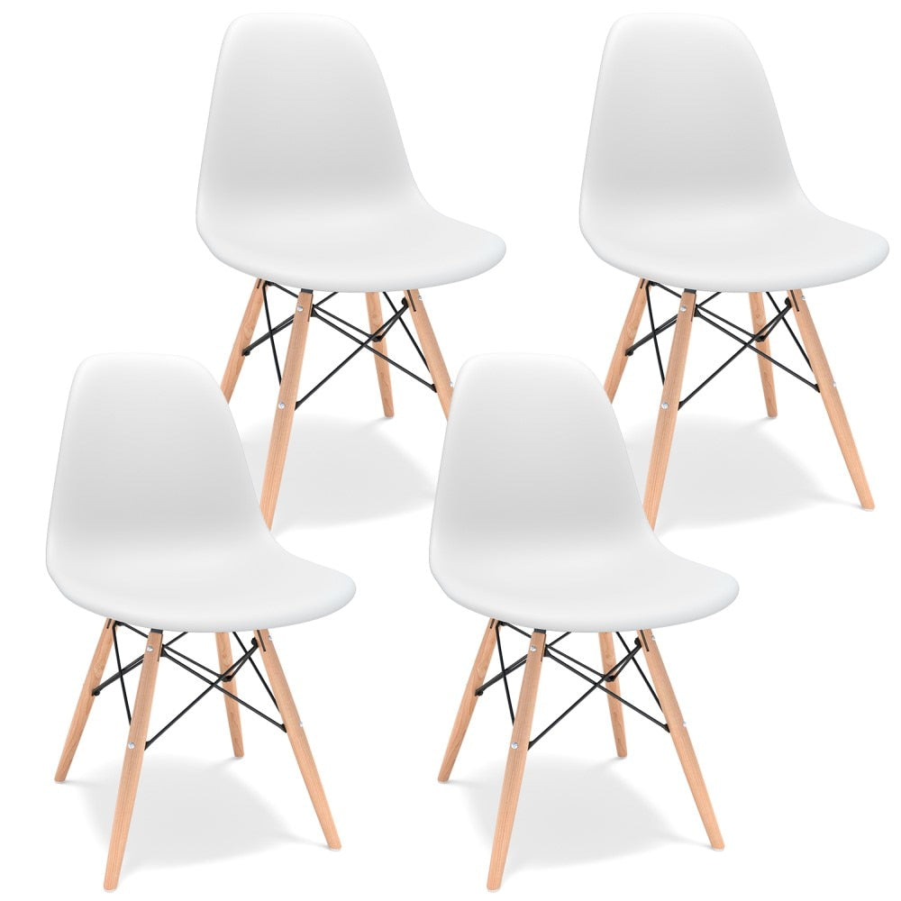 Set of 4 2882Home™ Mid-Century Modern Dining Chairs with a sleek design and solid color, perfect for dining rooms and modern interiors.