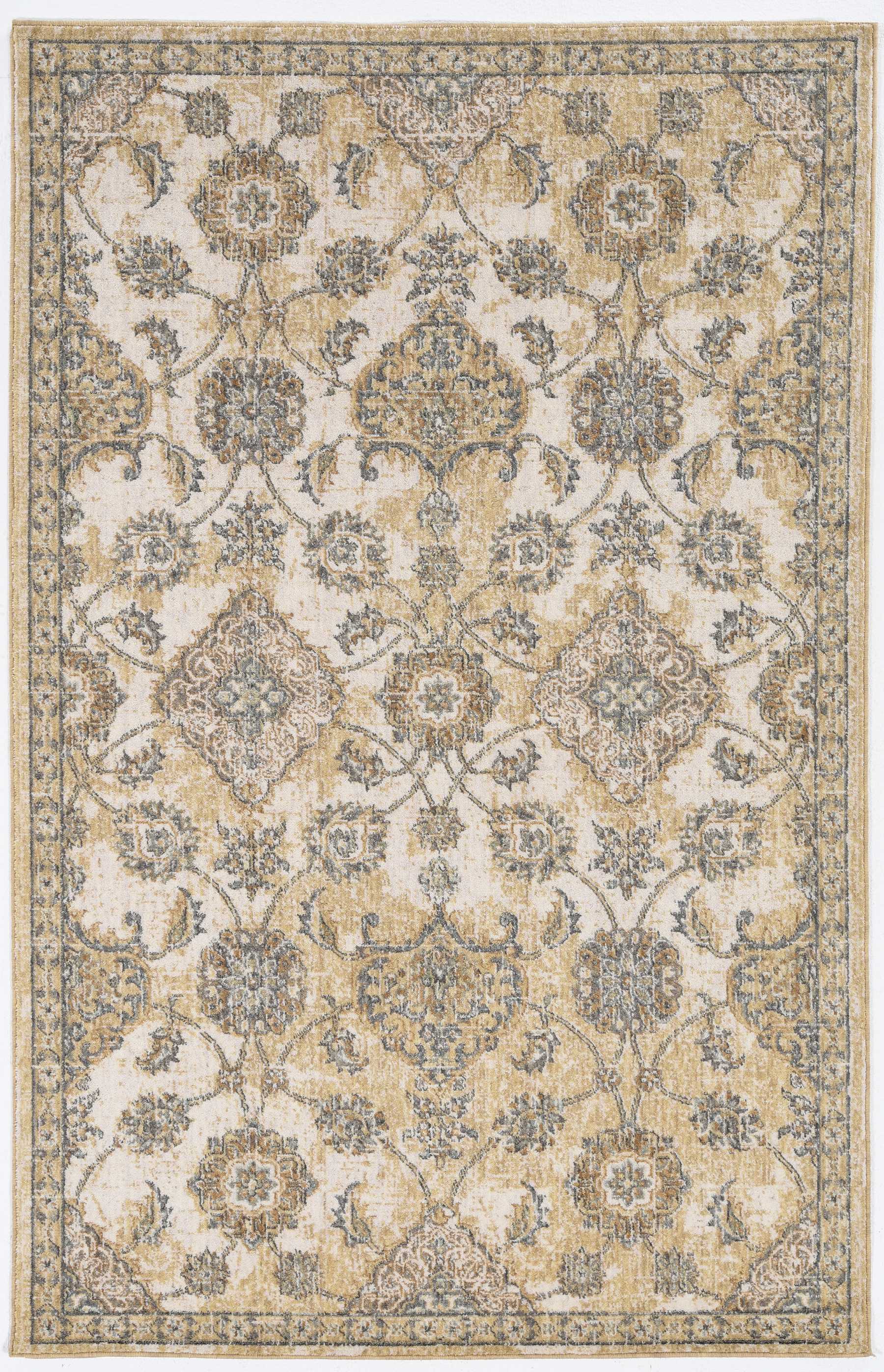 Ivory Sand Vintage Wool Accent Rug measuring 2x3 inches, featuring a traditional design and soft wool texture, perfect for elegant living spaces.