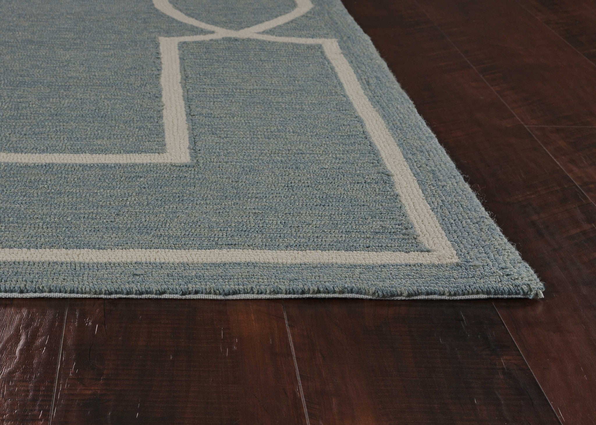 Light blue 2x3 inches Spa Polypropylene Accent Rug, hand-hooked design suitable for indoor and outdoor use.