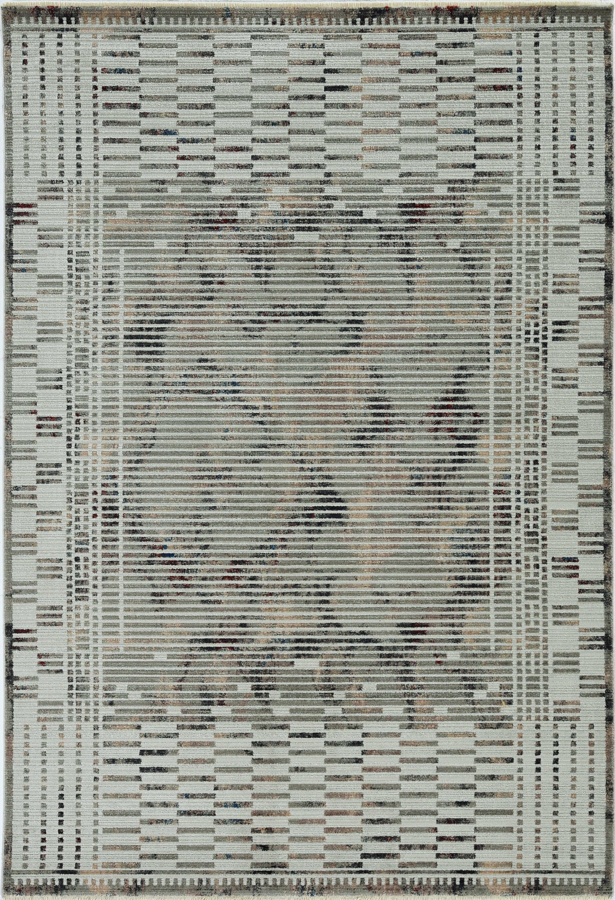 Natural geometric bars runner rug with fringe, showcasing a stylish design and texture, perfect for enhancing living spaces.