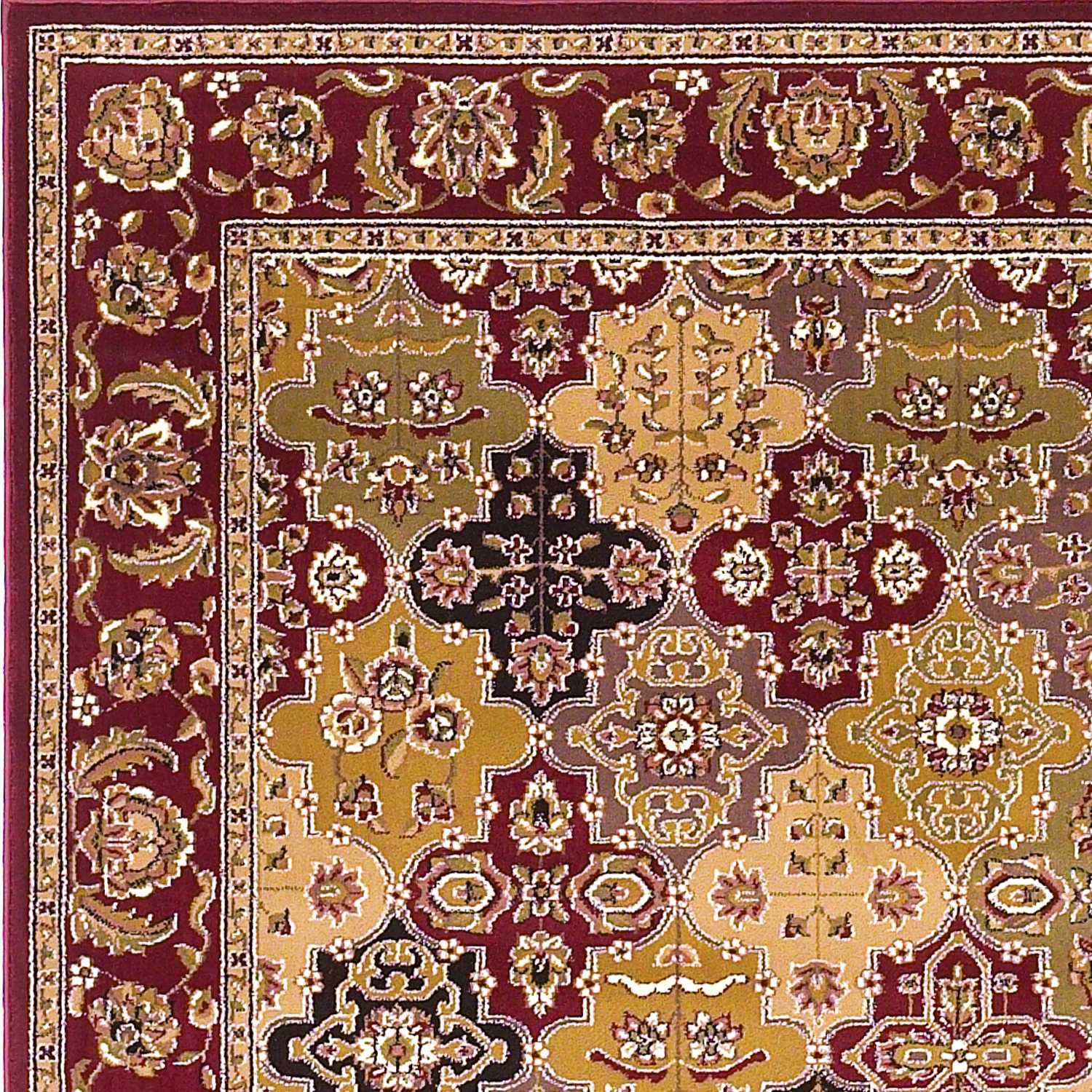 A vibrant red kashan panel runner rug measuring 2 inches by 8 inches, showcasing intricate patterns and a luxurious feel.