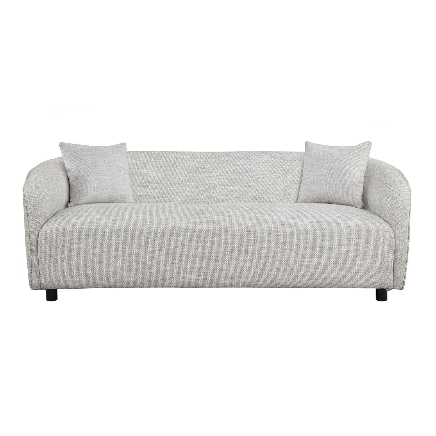 A stylish grey 3 seater bouclé sofa, showcasing its contemporary design and soft texture, perfect for living room decor.