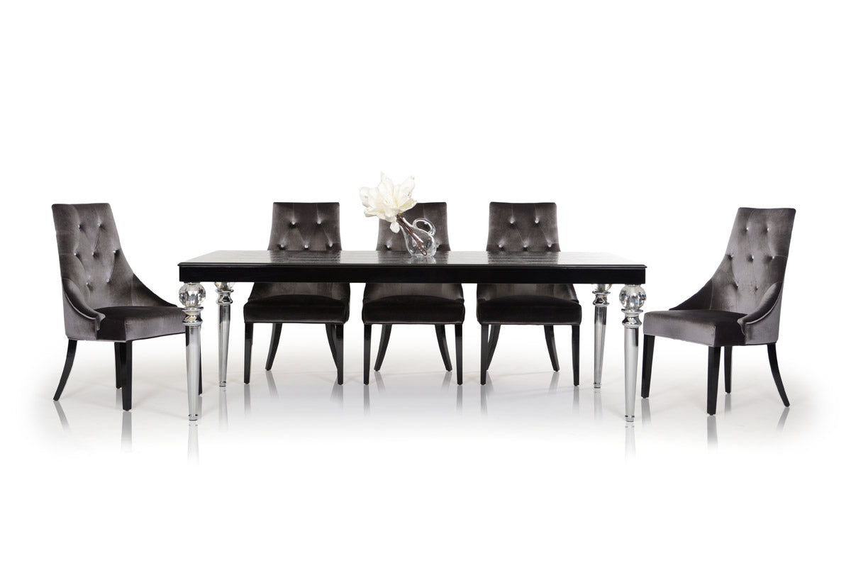 A stylish 31 inches black crocodile lacquer dining table showcasing a contemporary design, perfect for modern dining rooms.