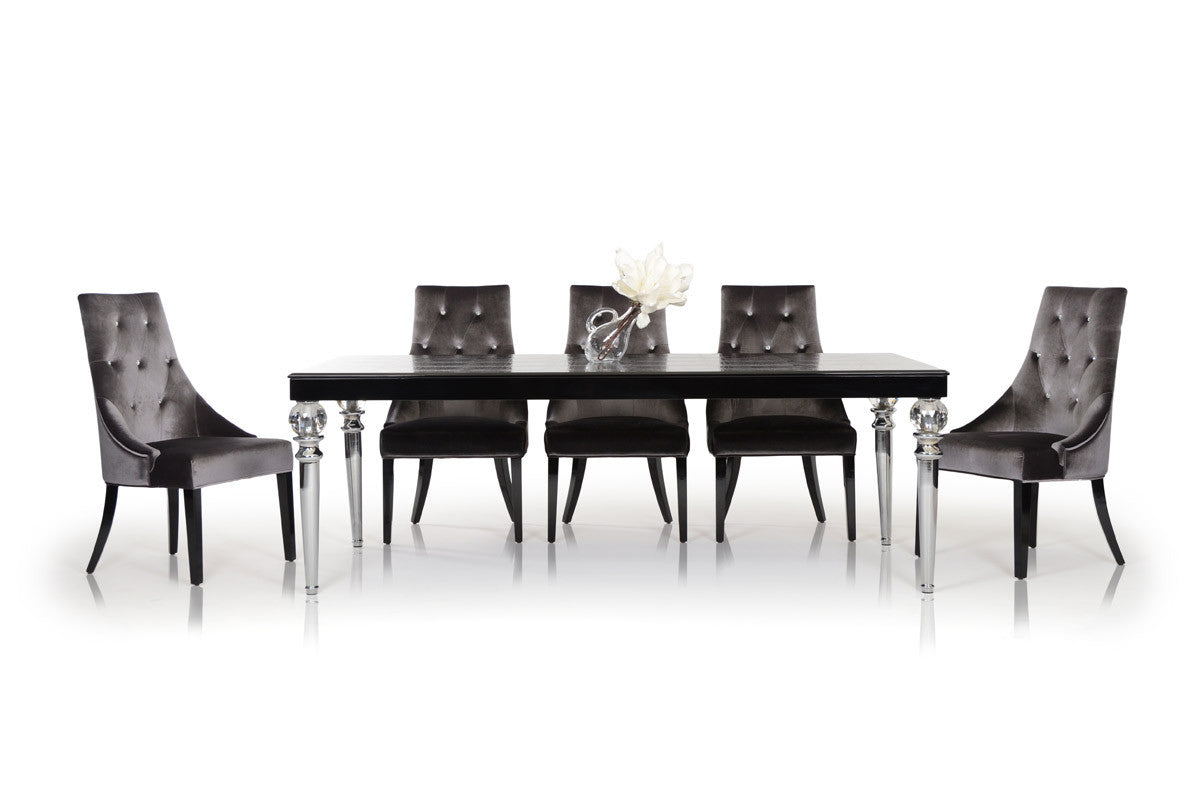 A stylish 31 inches black crocodile lacquer dining table showcasing a contemporary design, perfect for modern dining rooms.