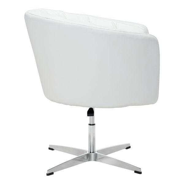 Vintage Coffee Occasional Chair with channel tufting and sleek aluminum base in a stylish setting.